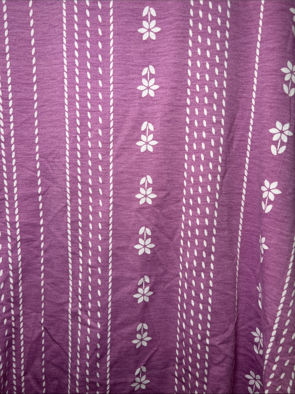LuLaRoe Melissa Purple Floral Stripe Tunic Top - Picture 3 of 5